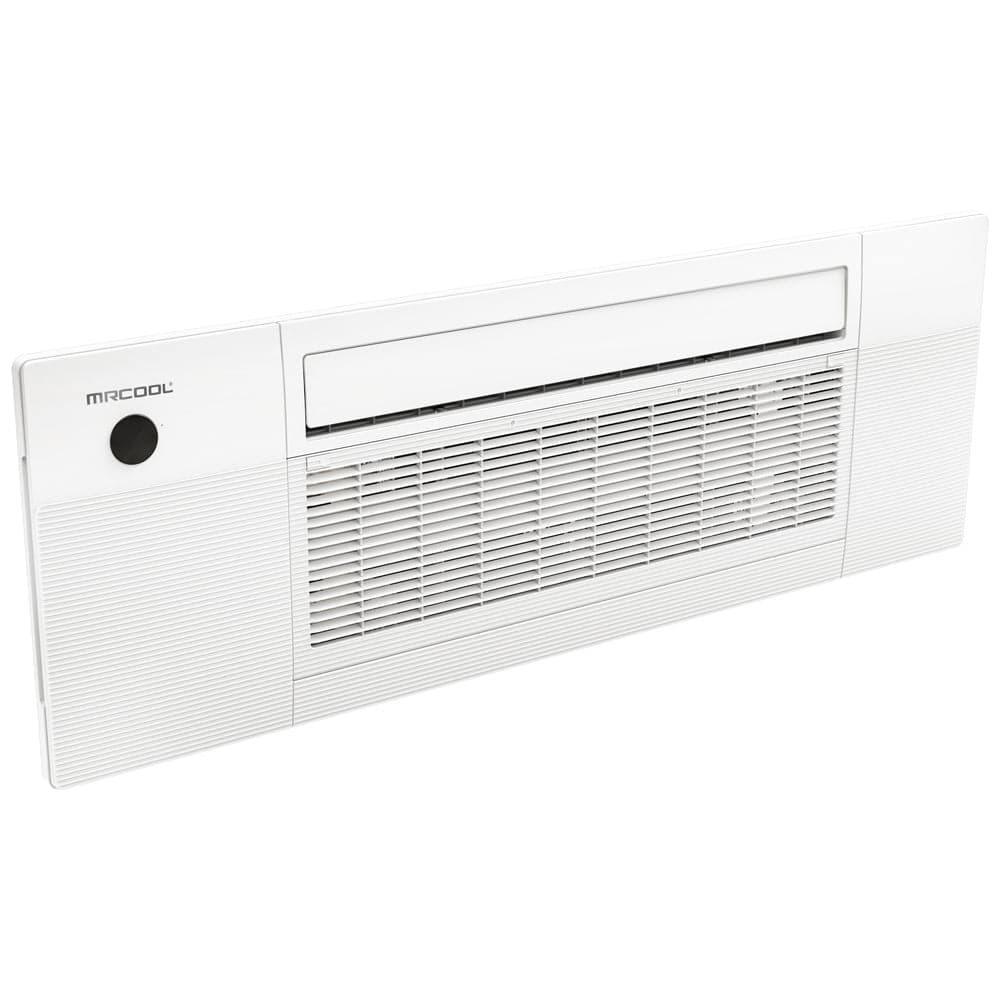 MRCOOL DIY ceiling cassette indoor unit, angled view of the panel